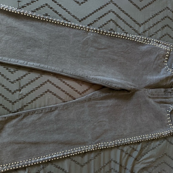 Studded Black Washed Jeans - Picture 2 of 5